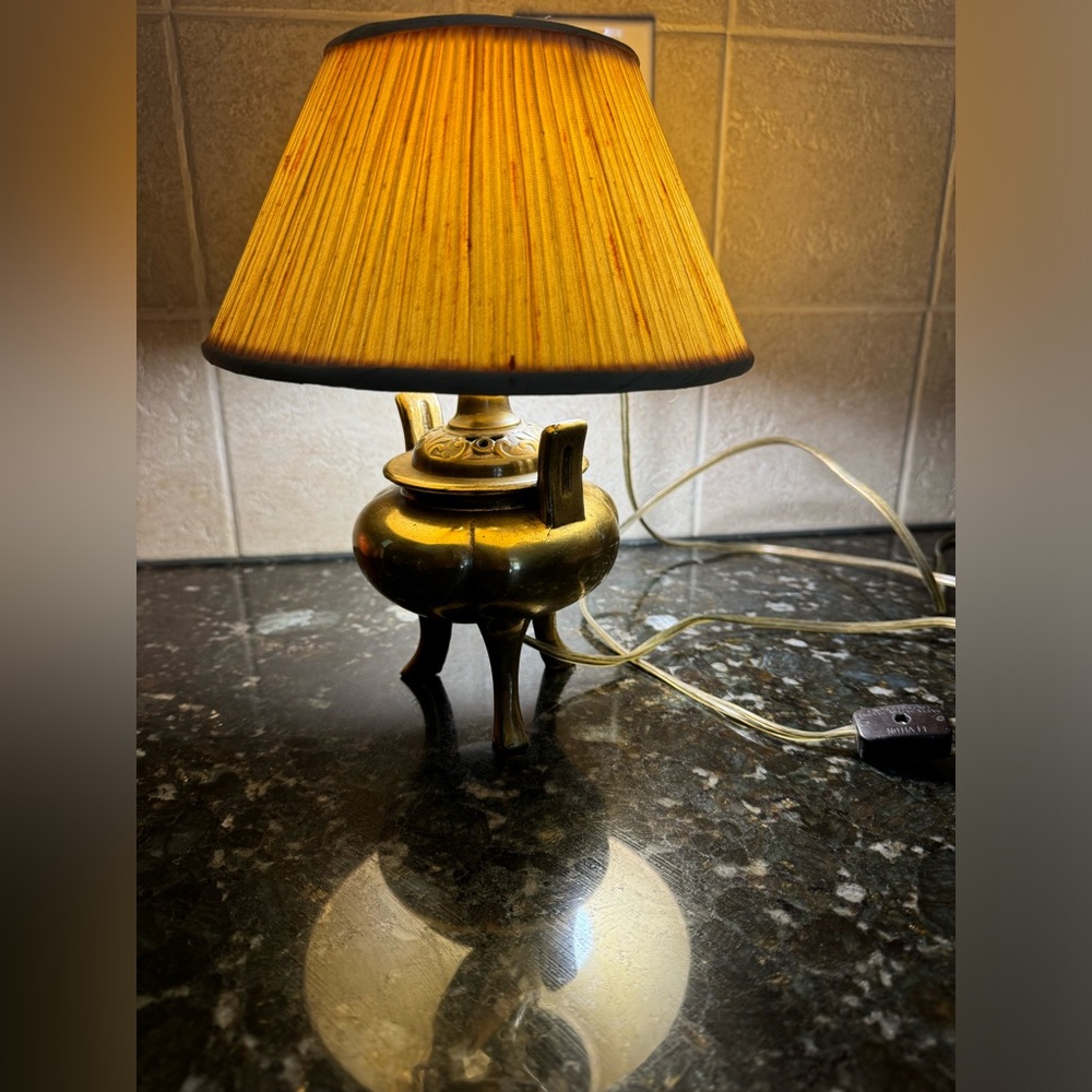 10" Vintage Bronze‎ Brass MCM Desk Lamp Heavy